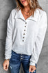 Button Front Turn-Down Neck Knit Top